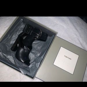 Tom Ford Leather Buckle Strap Heels